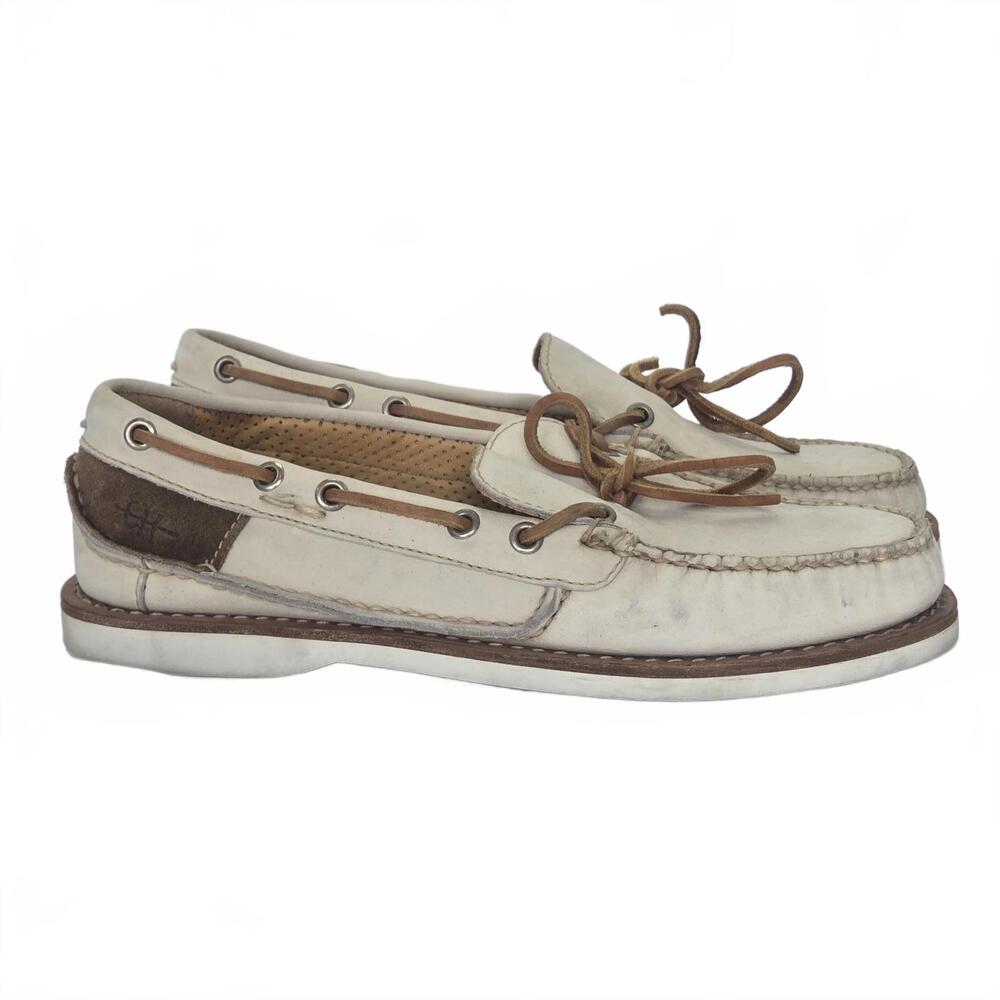 Ernest Hemingway Classic Leather Deck Shoes Cream Brown Men's Size 8M